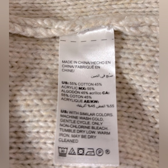 Chico's‎ Cozy Soft Open Front Cable Knit Sweater Cardigan Size Medium Neutral - Picture 5 of 6